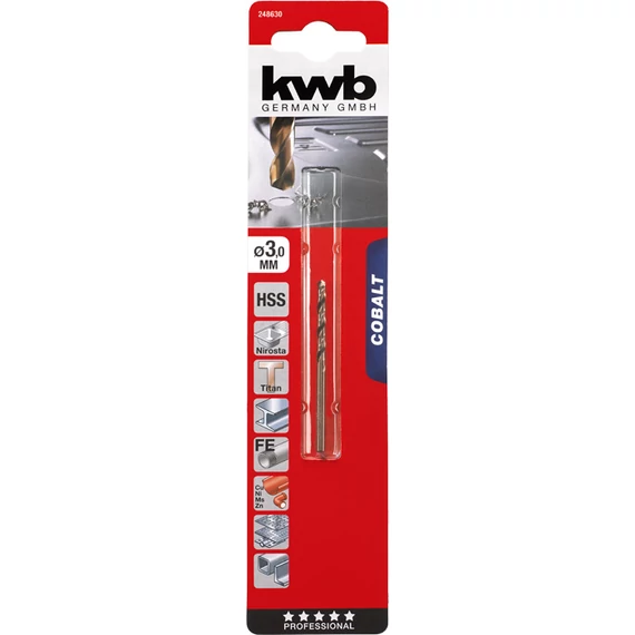 KWB PROFESSIONAL HSS-G CO TWIST METAL DRILL bliszteres fémfúrószár  3,0 mm    49248630