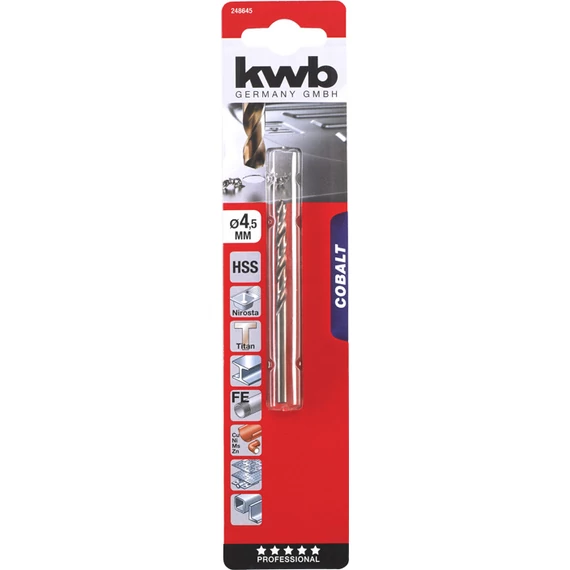 KWB PROFESSIONAL HSS-G CO TWIST METAL DRILL bliszteres fémfúrószár  4,5 mm    49248645