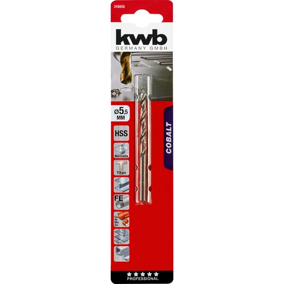 KWB PROFESSIONAL HSS-G CO TWIST METAL DRILL bliszteres fémfúrószár  5,5 mm    49248655