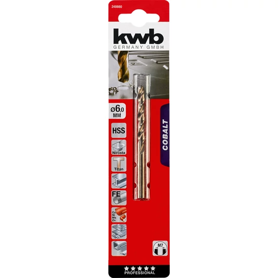 KWB PROFESSIONAL HSS-G CO TWIST METAL DRILL bliszteres fémfúrószár  6,0 mm  49248660
