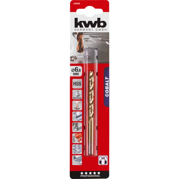KWB PROFESSIONAL HSS-G CO TWIST METAL DRILL bliszteres fémfúrószár  6,8 mm  49248668