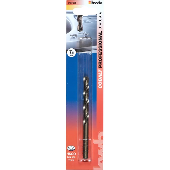 KWB PROFESSIONAL HSS-G CO TWIST METAL DRILL bliszteres fémfúrószár  7,5 mm   49248675