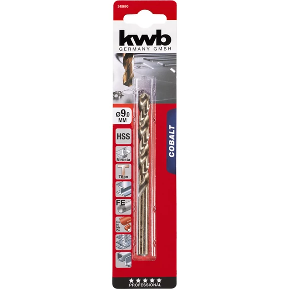 KWB PROFESSIONAL HSS-G CO TWIST METAL DRILL bliszteres fémfúrószár  9,0 mm   49248690