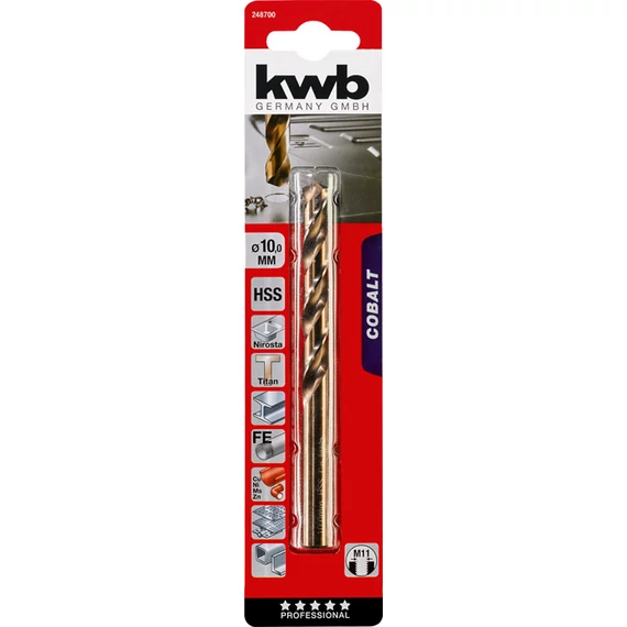 KWB PROFESSIONAL HSS-G CO TWIST METAL DRILL bliszteres fémfúrószár  10,0 mm   49248700