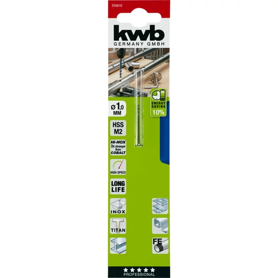 KWB PROFESSIONAL HI-NOX HSS-M2 METAL DRILL  hengeres fémfúrószár  34 x 7 x 1,0 mm   49258610