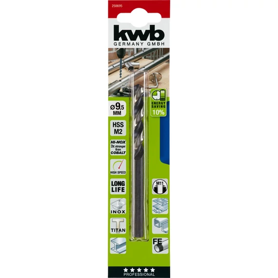 KWB PROFESSIONAL HI-NOX HSS-M2 METAL DRILL  hengeres fémfúrószár  125 x 57 x 9,5 mm   49258695