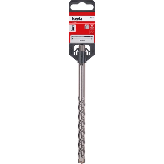 KWB EXPERT HM, TCT HB4X SDS PLUS HAMMER DRILL BIT 
négy élű vasbeton fúrószár  
160/100 x 12 mm
49260112