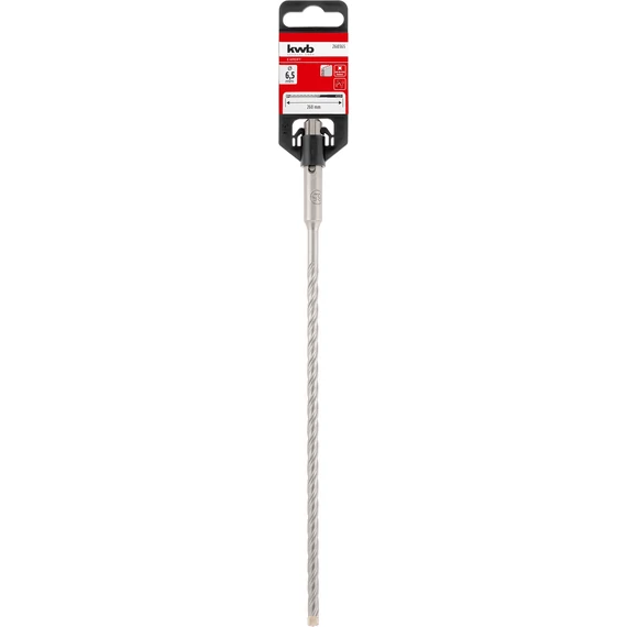 KWB EXPERT HM, TCT HB4X CROSS-TIP with QUAD PRO HELIX SDS PLUS HAMMER DRILL BIT  négy élű vasbeton fúrószár  260/200 x 6,5 mm   49260365