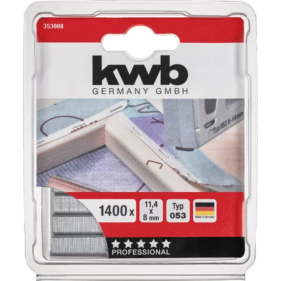 KWB PROFI HIGH QUALITY STEEL STAPLES Type 053  11,4 x 8 mm  1400 db    49353008