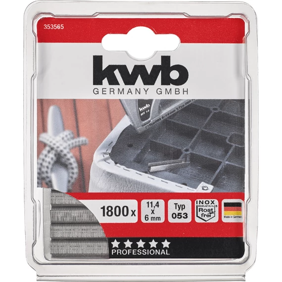 KWN PROFI INOX HIGH QUALITY STEEL STAPLES Type 053   11,4 x 6 mm  1800 db    49353565