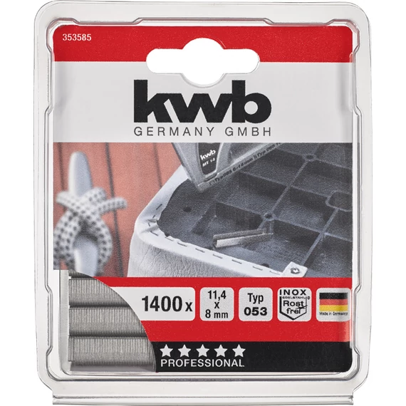 KWN PROFI INOX HIGH QUALITY STEEL STAPLES Type 053   11,4 x   8 mm  1400 db    49353585