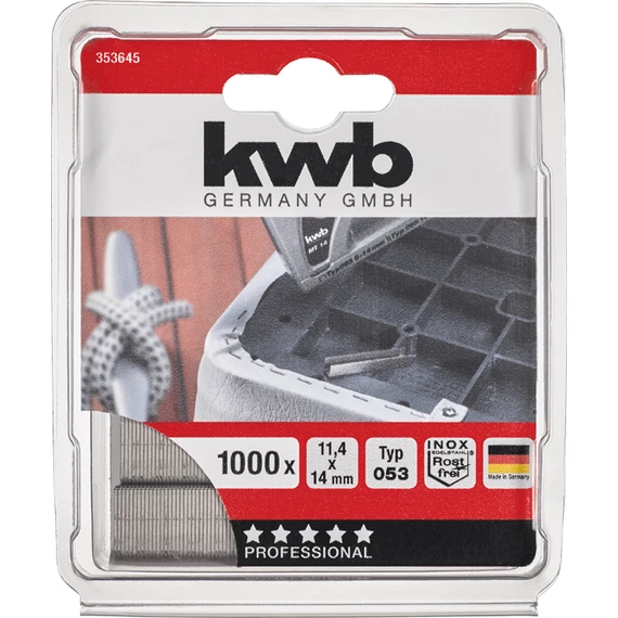 KWN PROFI INOX HIGH QUALITY STEEL STAPLES Type 053   11,4 x 14 mm  1000 db    49353645