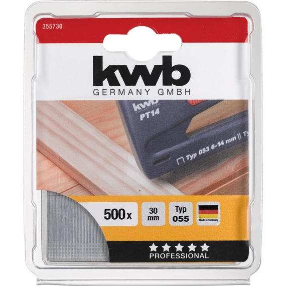 KWB PROFI HIGH QUALITY EXTRA SRONG STEEL BRADS Type 055/355  szeg 30 mm  500 db     49355730