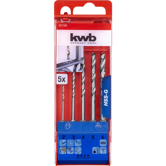 KWB CLASSIC SILVER STAR HSS-G HEXAGON TWIST METAL DRILL SET
hexagon befogású fémfúrószár klt.  5 db
2.0, 3.0, 4.0, 5.0, 6.0 mm 
49421140   