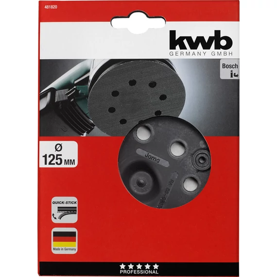 KWB PROFESSIONAL QUICK-STICK tépőzáras excentercsiszoló talp 125 mm  Bosch kód: PEX 270 A/E   49481820