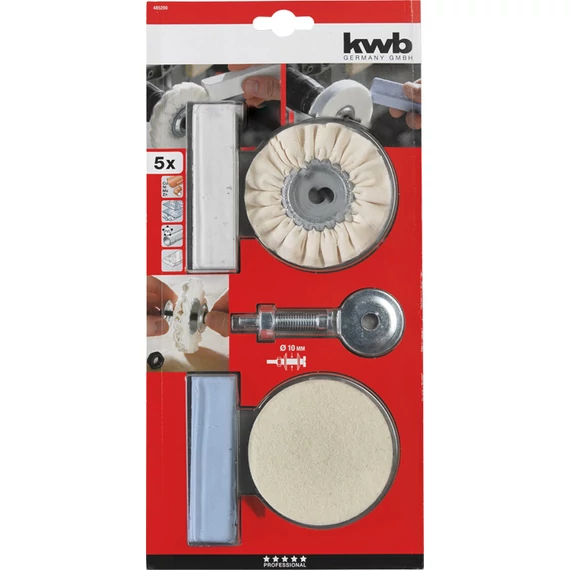 KWB PROFESSIONAL SPECIAL POLISHING SET speciális csapos polírozó készlet 5 részes    49485200