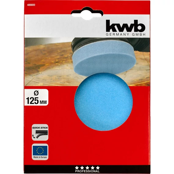 KWB PROFESSIONAL QUICK-STICK MOLTOPREN POLISHING SPONGE 125 mm-es tépőzáras polírozó szivacs     49486600