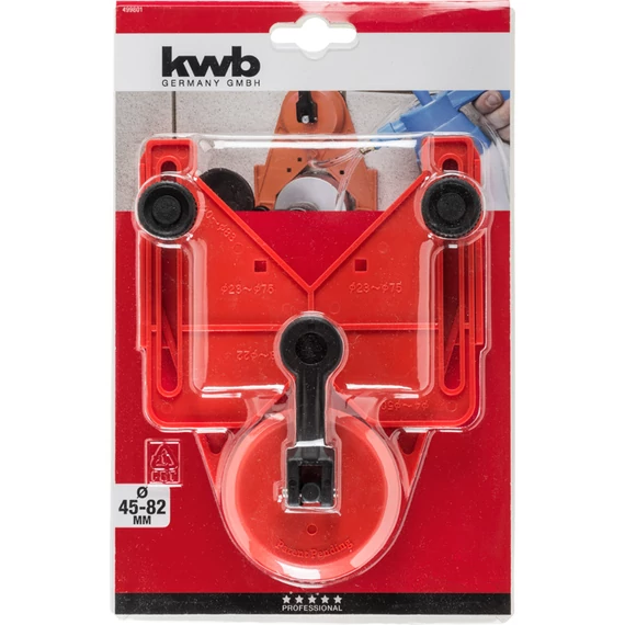 KWB EXPERT  DRILL GUIDE FOR DIAMOND HOLESAWS csapos koronafúróhoz víz adagoló, vákuum rögzítéssel Ø 45 és 82 mm   49499801