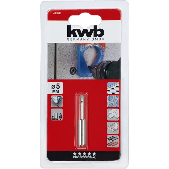 KWB EXPERT DIAMOND HOLE SAW for WET CUTTING csapos gyémánt koronafúró    5 x 25 mm   49499805