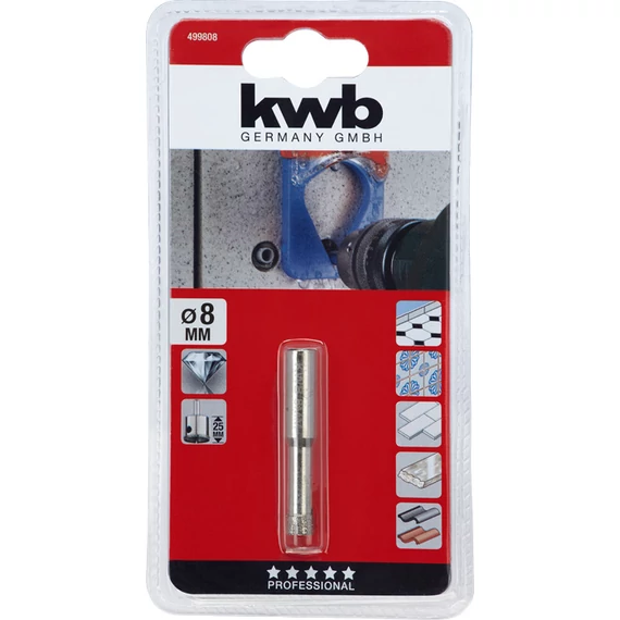 KWB EXPERT DIAMOND HOLE SAW for WET CUTTING csapos gyémánt koronafúró    8 x 25 mm     49499808