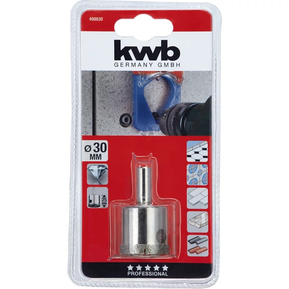 KWB EXPERT DIAMOND HOLE SAW for WET CUTTING csapos gyémánt koronafúró  30 x 25 mm     49499830