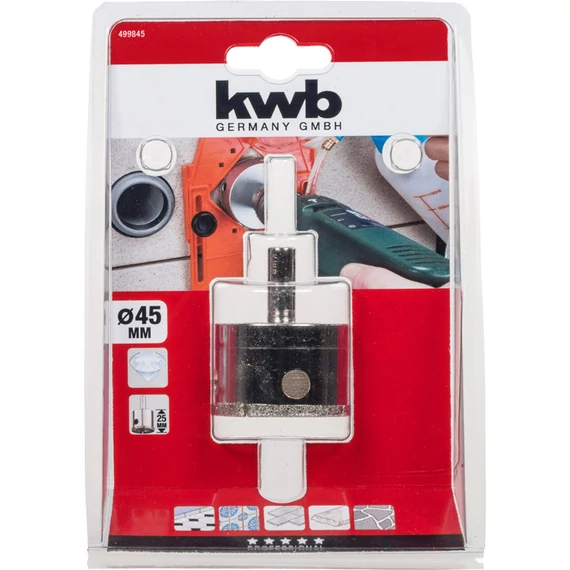 KWB EXPERT DIAMOND HOLE SAW for WET CUTTING csapos gyémánt koronafúró  45 x 25 mm     49499845