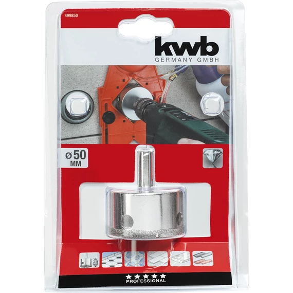 KWB EXPERT DIAMOND HOLE SAW for WET CUTTING csapos gyémánt koronafúró  50 x 25 mm    49499850