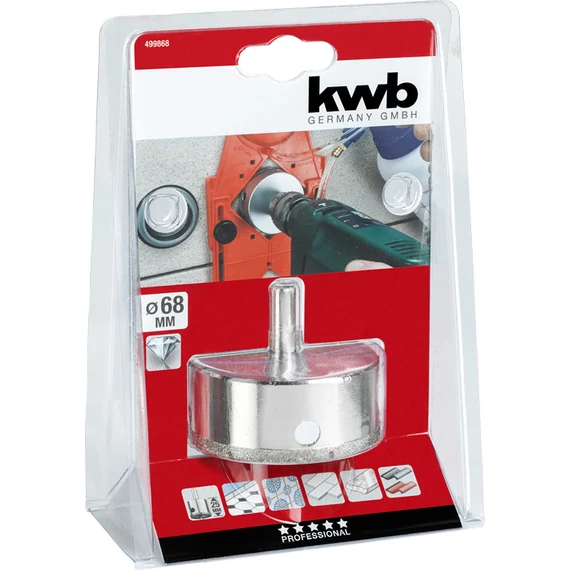 KWB EXPERT DIAMOND HOLE SAW for WET CUTTING csapos gyémánt koronafúró  68 x 25 mm     49499868