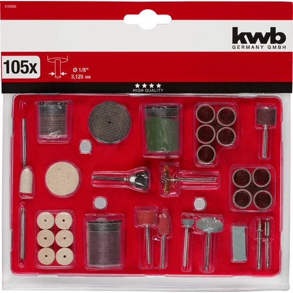 KWB EXPERT MULTI-ROTARY TOOL ACCESSORY KIT  gravírozó klt. 105 db  3 mm  49510900