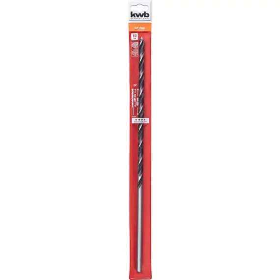 KWB EXPERT CrV EXTRA LONG BEAM WOOD DRILL BIT  hengeres befogású fafúrószár  400/285 x 10,0 mm  49512810