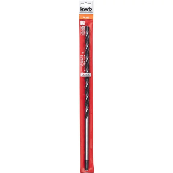 KWB EXPERT CrV EXTRA LONG WOOD DRILL BIT hengeres befogású fafúrószár  400/285 x 12,0 mm  49512812
