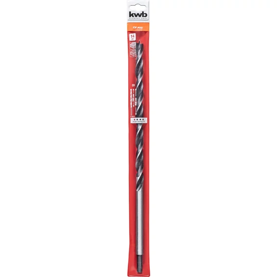 KWB EXPERT CrV EXTRA LONG WOOD DRILL BIT hengeres befogású fafúrószár  400/285 x 14,0 mm  49512814