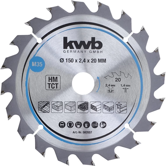 KWB EXPERT TCT fűrészlap  150 x 20 x 1,4 mm  fogak: 20     49583557