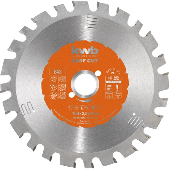 KWB PROFESSIONAL EASY CUT TCT  160 x 16 x 1,8 mm  fogak: 24    49584333