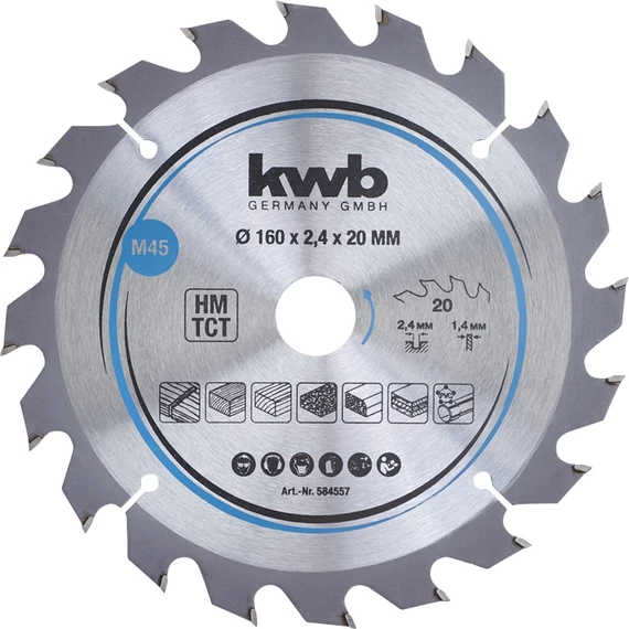 KWB EXPERT TCT fűrészlap  160 x 20 x 1,4 mm  fogak: 20