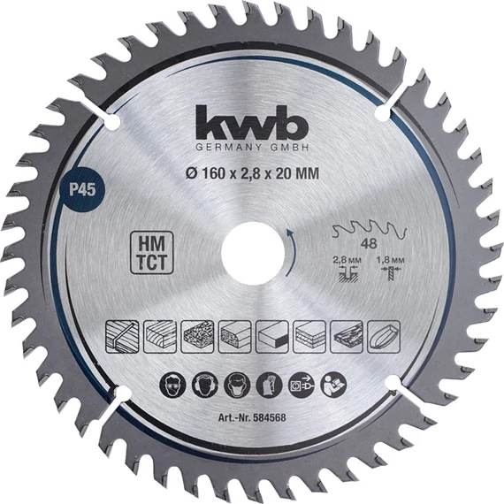 KWB EXPERT TCT fűrészlap  160 x 20 x 1,8 mm  fogak: 48    49584568