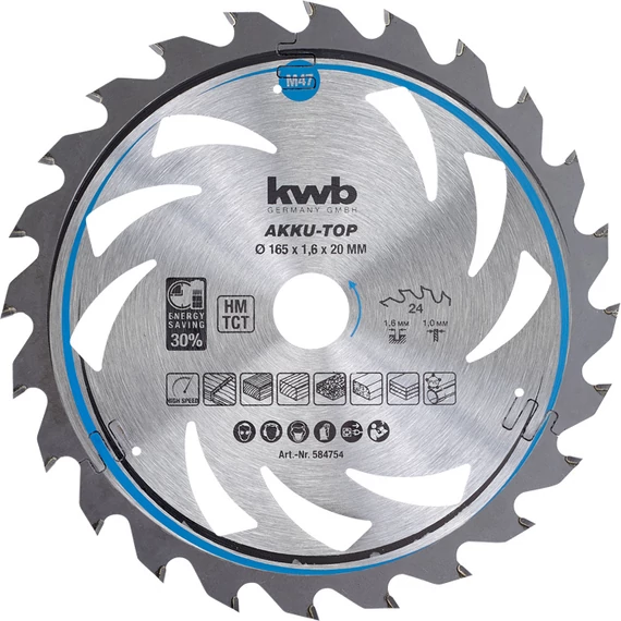 KWB AKKU TOP ENERGY SAVING 30% 165 x 20 x 1 mm fogak: 24    49584754