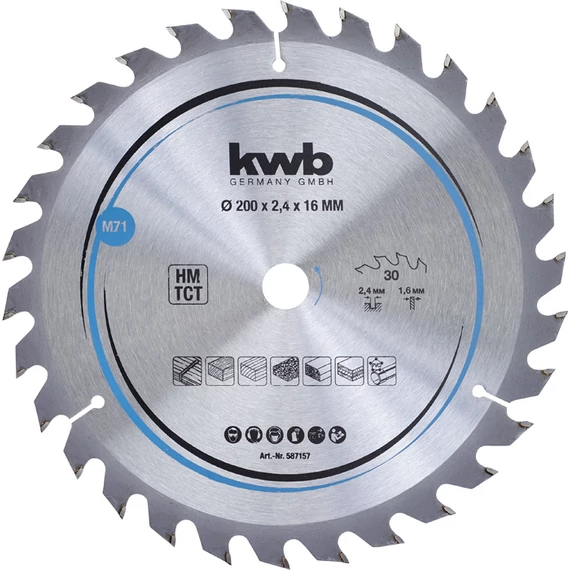 KWB EXPERT TCT fűrészlap  200 x 16 x 1,4 mm  fogak: 30