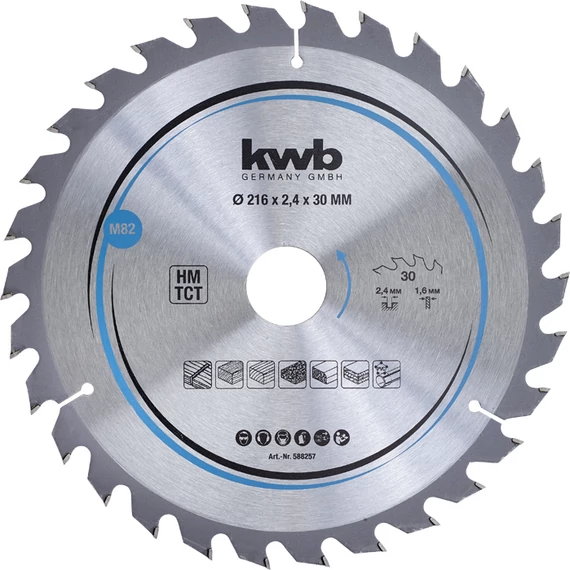 KWB EXPERT TCT fűrészlap  216 x 30 x 1,6 mm  fogak: 30
