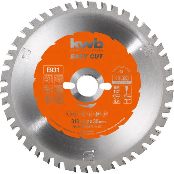 KWB PROFESSIONAL EASY CUT TCT  315 x 30 x 2,2 mm  fogak: 48     49593133