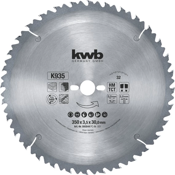 KWB PROFI TCT fűrészlap  350 x 30 x 2,5 mm  fogak: 32