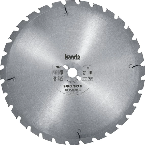 KWB PROFI TCT fűrészlap  450 x 30 x 2,8 mm  fogak: 32