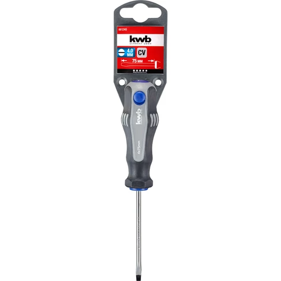 KWB PROFESSIONAL CrV ENGINEER´S SCREWDRIVERS SLOT  matt krómozott CrV acél LAPOS csavarhúzó  4.0 x 75 mm   49661240