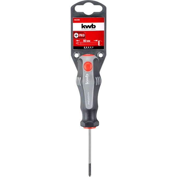 KWB PROFESSIONALI CrV ENGINEER´S SCREWDRIVERS PHILLIPS CROSS SLOT matt krómozott CrV acél csavarhúzó PH0 x 60 mm    49662200