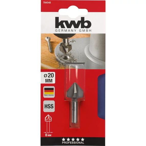 KWB PROFESSIONAL HSS COUNTERSINK  hengeres befogású kúpsüllyesztő   20 x 8 mm  49704540