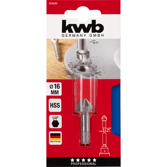 KWB PROFI HSS hexagon befogású kúpsüllyesztő    16.0 x 8.0 mm   49704840