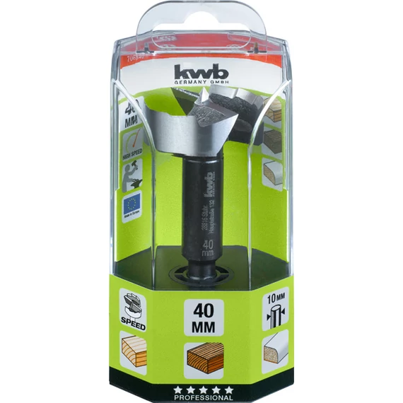 KWB PROFESSIONAL AKKU TOP ENERGY SAVING CENTER BIT  kivetőpánt sűlyesztő fúró  8 x 40 mm  49706340