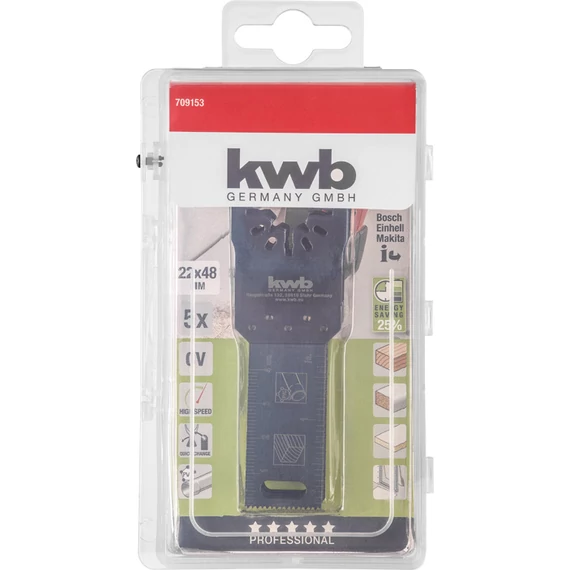 KWB PROFI AKKU TOP ENERGY SAVING 25% CrV BLADE SET multi-szerszám vágópenge  22 x 48 mm 5 db/csomag  49709153