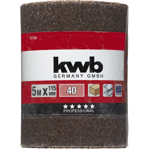 KWB EXPERT ABRASIVE WOOD & METAL ROLL  folyóméteres csiszolószalag  G40    115 mm x 5 m     49817804