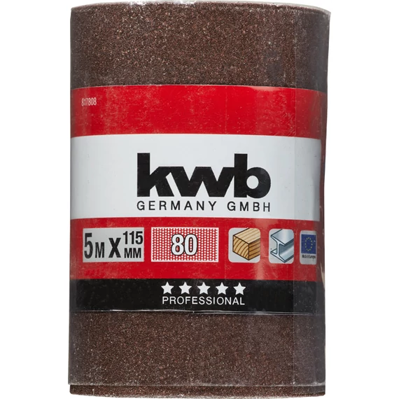 KWB EXPERT ABRASIVE WOOD & METAL ROLL  folyóméteres csiszolószalag  G80  115 mm x 5 m   49817808
